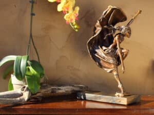 beautiful elegant bronze dancer girl woman female figurative sculpture art like MacDonald or Bradley