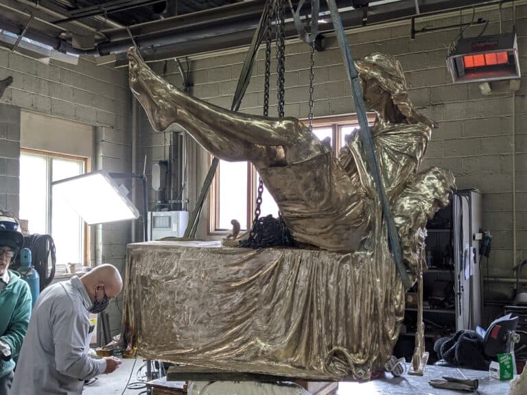 Laura Teste Bronze Contemporary Sculpture Elyse and the CAT Elyse Chat