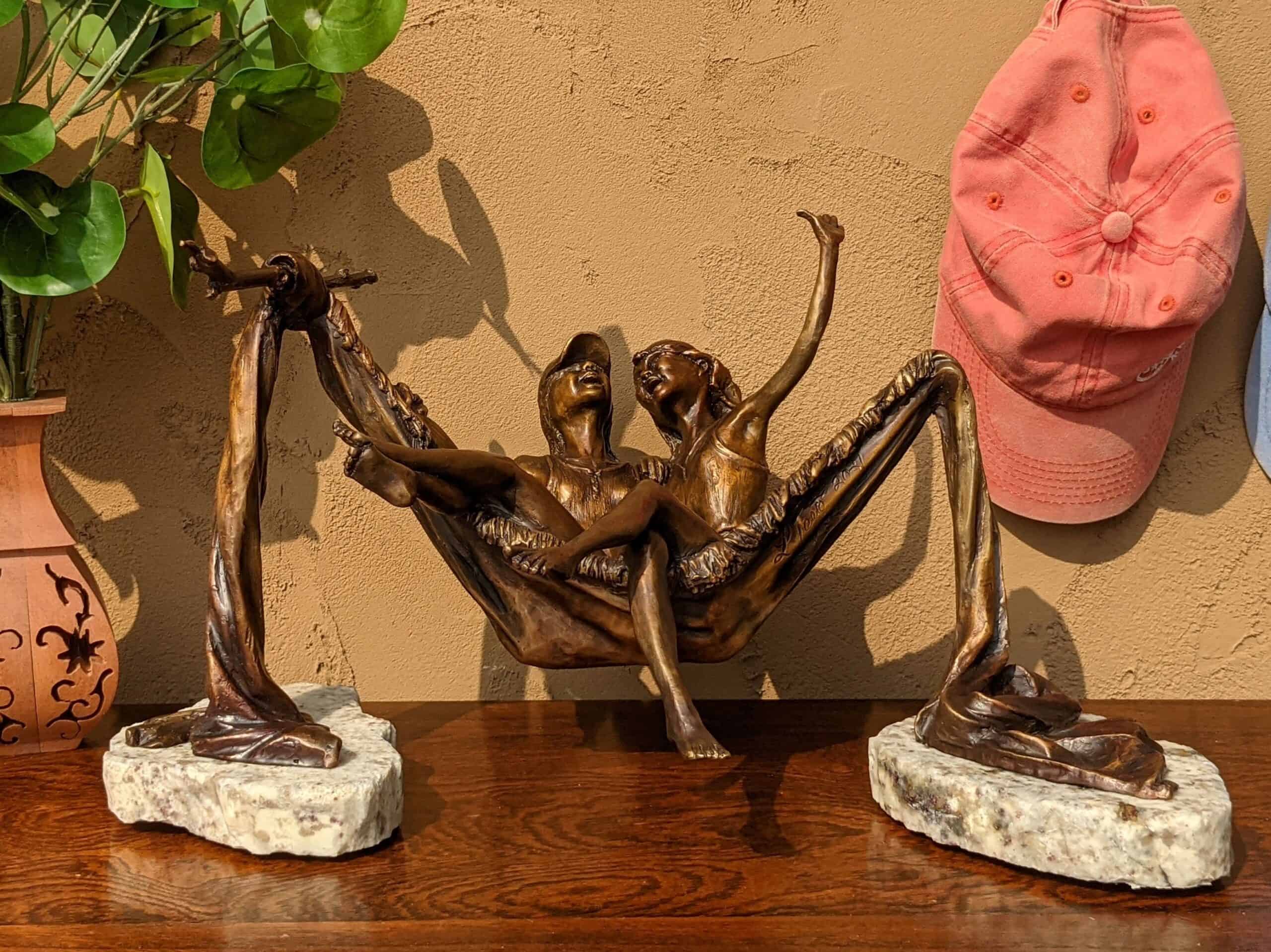 beautiful elegant bronze dancer girl woman female figurative sculpture art like MacDonald or Bradley