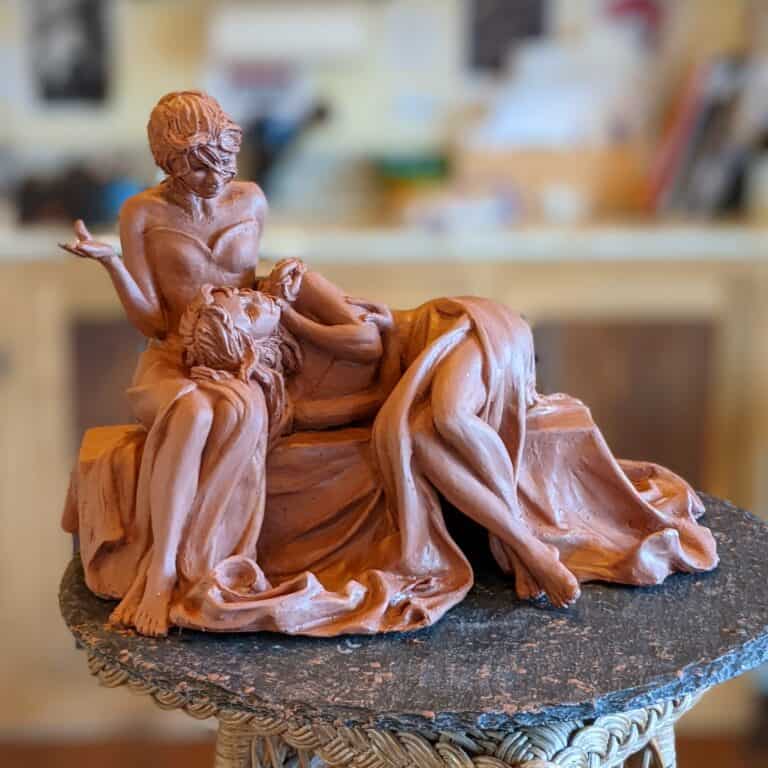 Laura Teste Contemporary Bronze Sculpture Heart to Heart