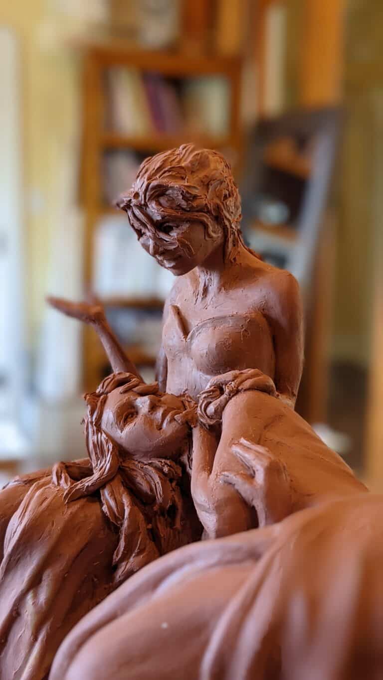 Laura Teste Contemporary Bronze Sculpture Heart to Heart