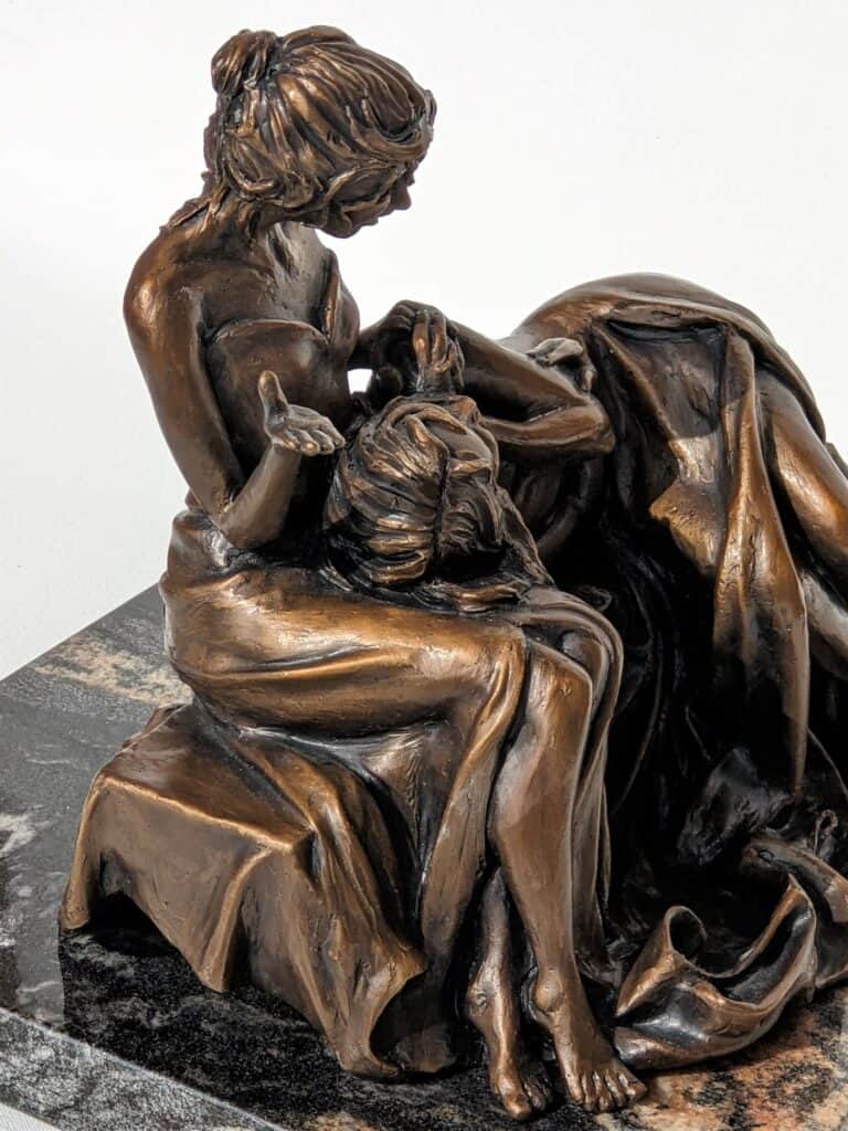 Laura Teste Contemporary Bronze Sculpture Heart to Heart