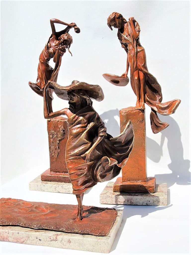 Laura Teste Contemporary Bronze Sculpture Sea Sun Sea Sisters