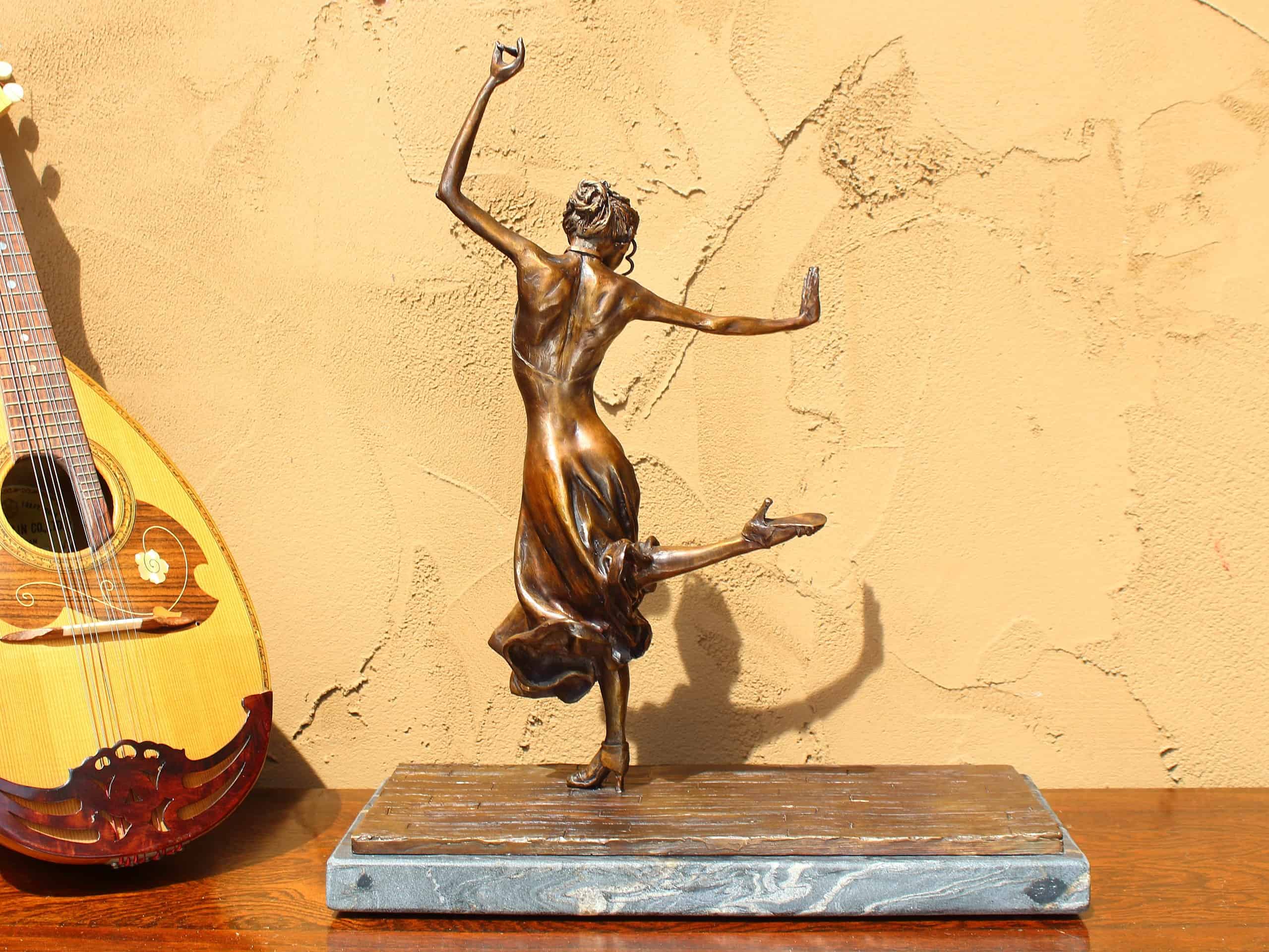 beautiful elegant bronze dancer girl woman female figurative sculpture art like MacDonald or Bradley