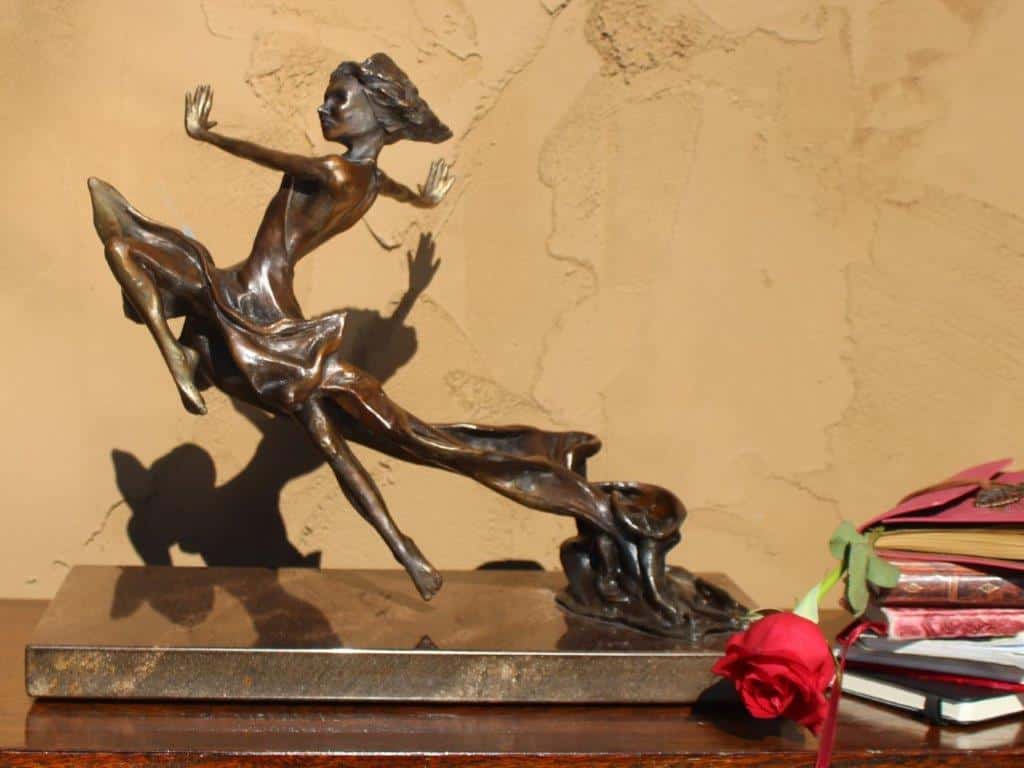 beautiful elegant bronze dancer girl woman female figurative sculpture art like MacDonald or Bradley