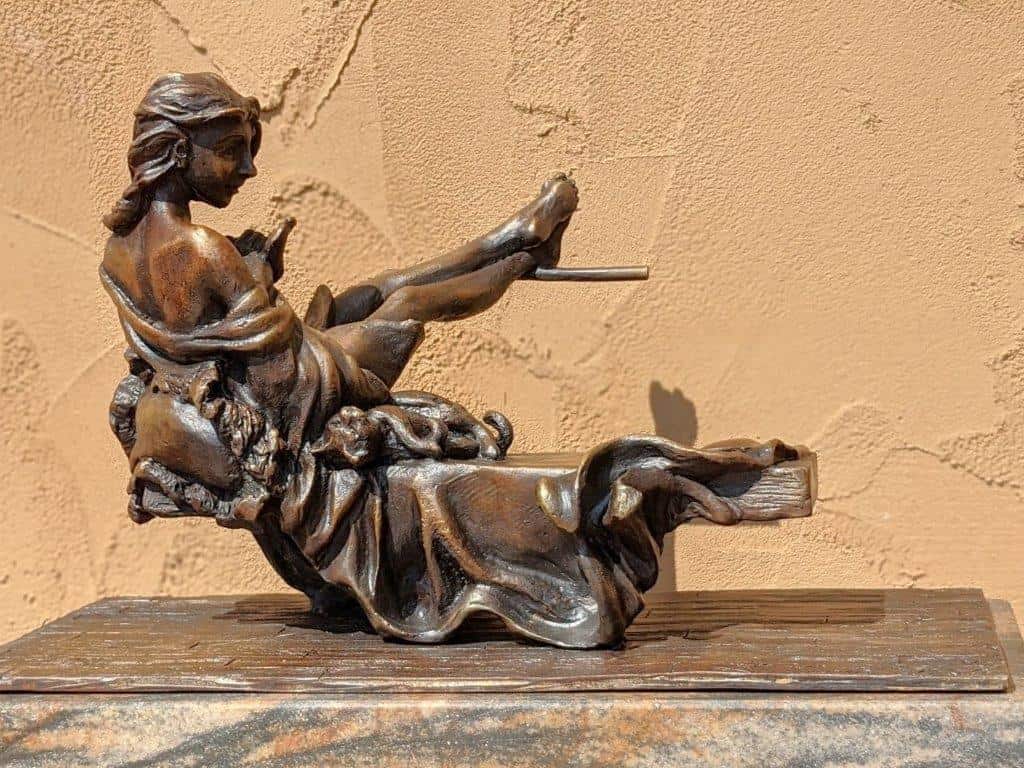 beautiful elegant bronze dancer girl woman female figurative sculpture art like MacDonald or Bradley