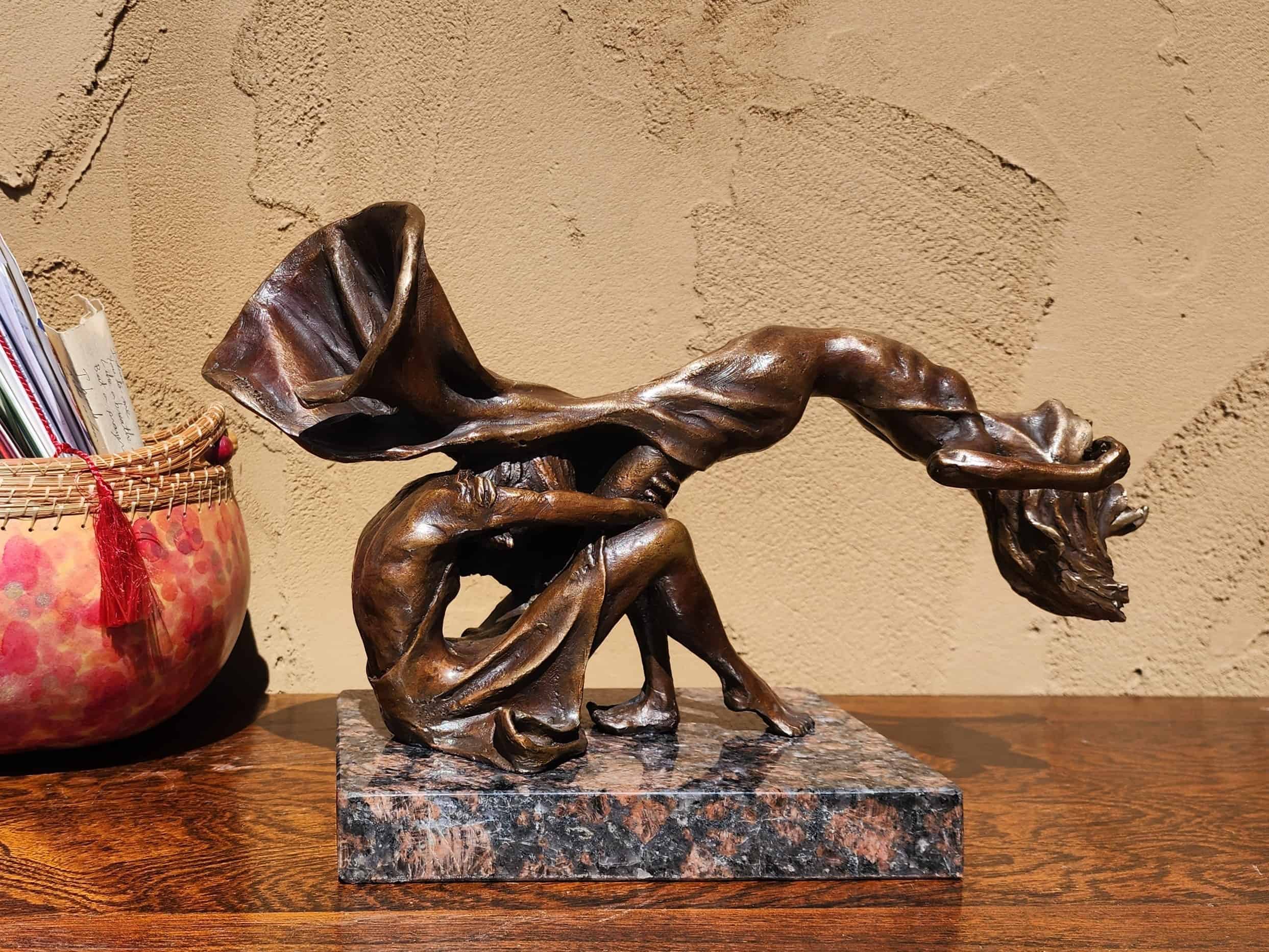 beautiful elegant bronze dancer girl woman female figurative sculpture art like MacDonald or Bradley