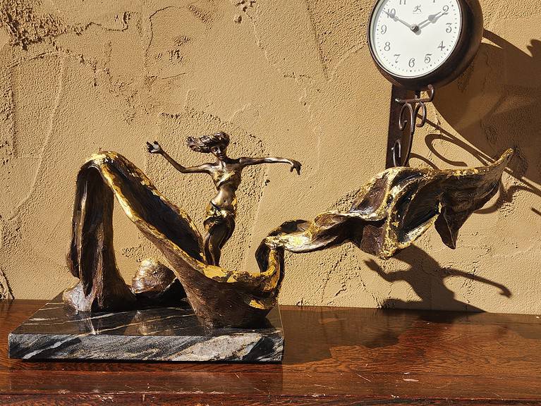 Laura Teste Contemporary Bronze Sculpture Timekeeper Opus