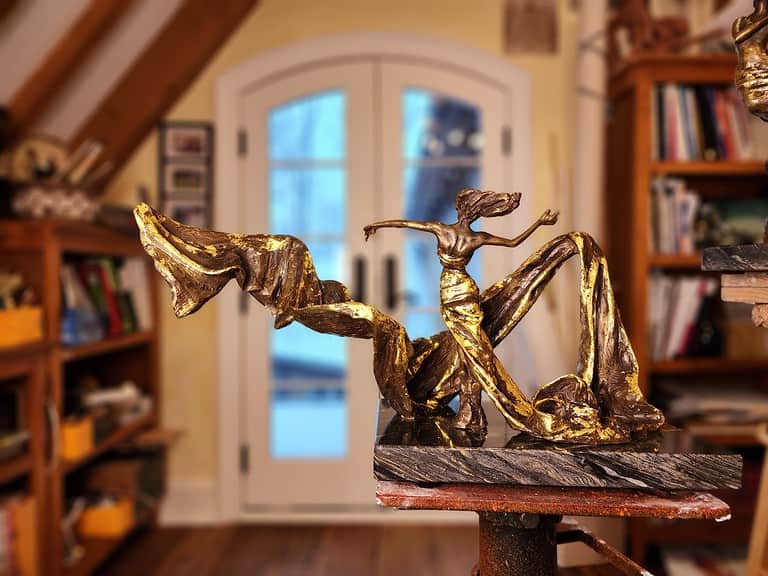 Laura Teste Contemporary Bronze Sculpture Timekeeper Opus