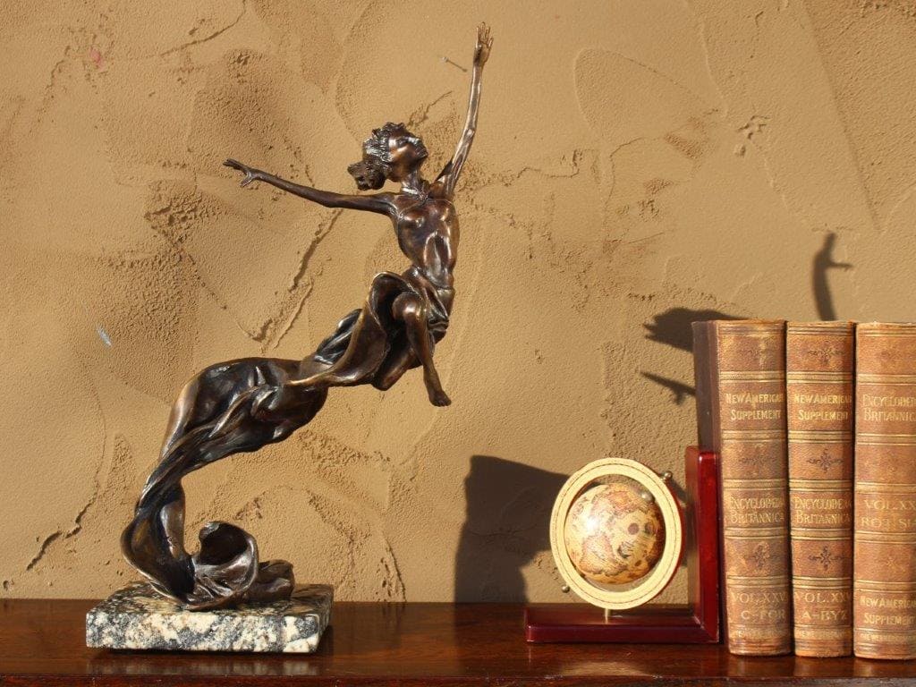 beautiful elegant bronze dancer girl woman female figurative sculpture art like MacDonald or Bradley