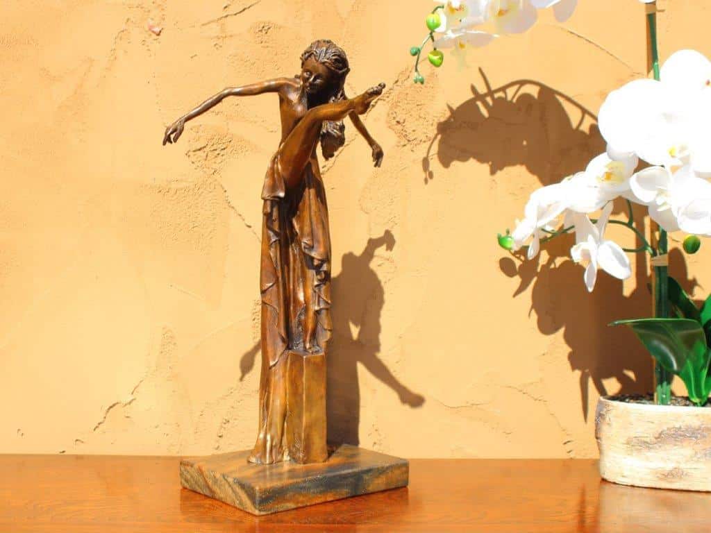 beautiful elegant bronze dancer girl woman female figurative sculpture art like MacDonald or Bradley