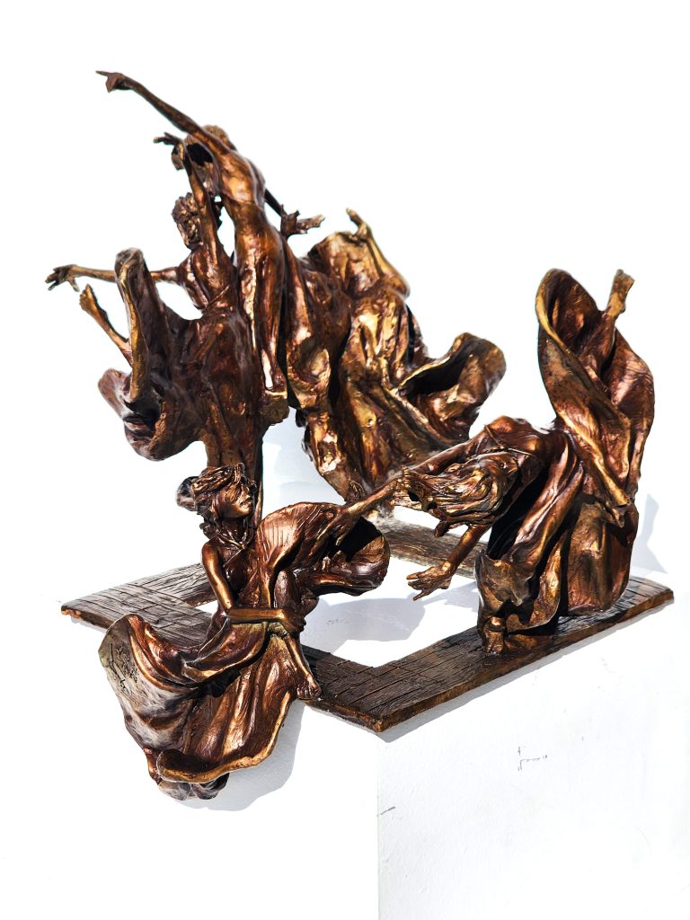 Laura Teste Bronze Contemporary Sculpture Against All Odds