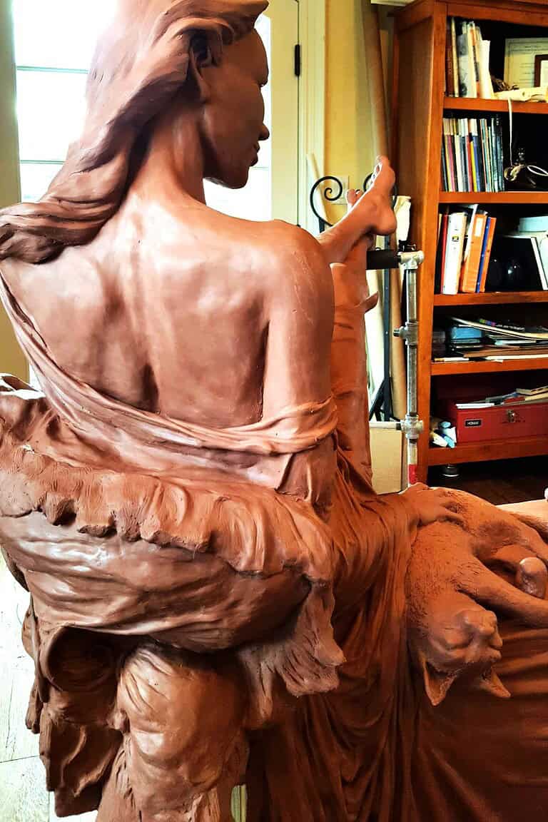 Laura Teste Sculpture Bronze Contemporary Elyse Chat Cat