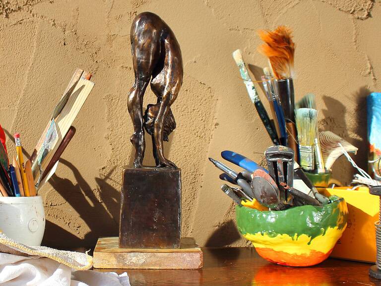 Laura Teste Bronze Contemporary Sculpture Grounded